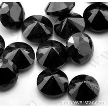 Pedra de safira preta natural redonda para jóias por atacado